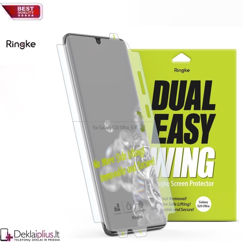 Ringke 2 vnt. plėvelės per visą ekraną (telefonui Samsung S20 Ultra) Ringke 2 vnt. plėvelės per visą ekraną (telefonui Samsung S20 Ultra)